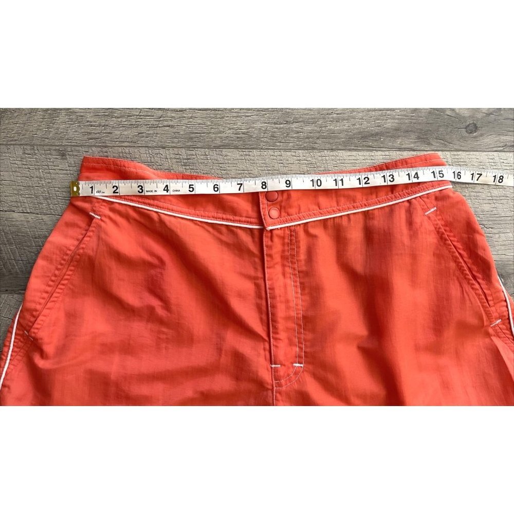 Catalina Swim Shorts Womens Large Orange Nylon Trunks Elastic Pockets Piping - Picture 12 of 14
